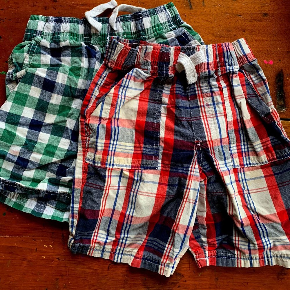Lot of  2 Pairs of Plaid Shorts Size 5T